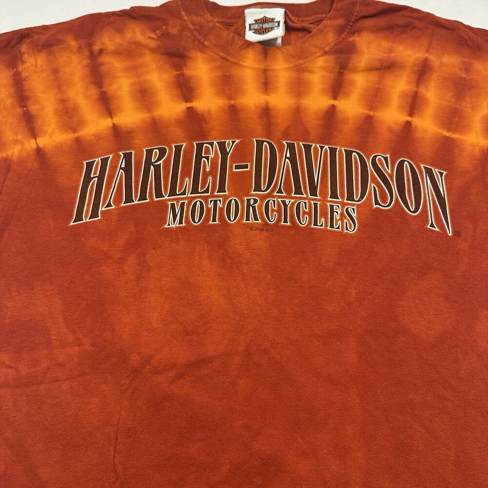 Harley Davidson Y2K Tye Dye Doolin’s Texarkana T-Shirt Motorcycle Pin-up Large